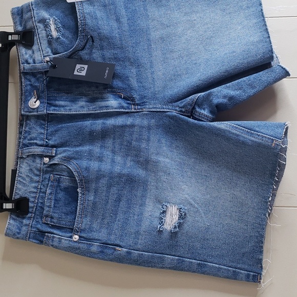 Numero Tulum High Rise Relaxed Mid Thigh Shorts Vintage Blue 27 - Picture 4 of 6